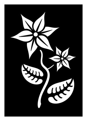 CREATEX Tattoo Stencil "Plant" self-adhesive approx. 7 cm x 10 cm