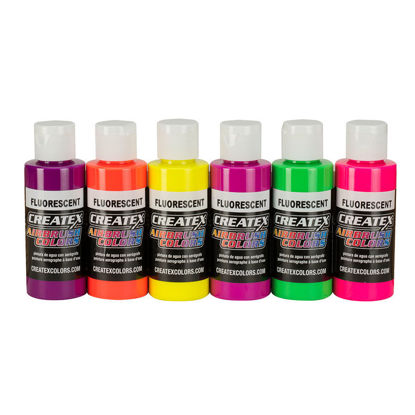  Createx 5802-00 Fluorescent Airbrush Set 6 x 60 ml