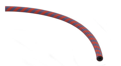 Braided air hose 3.3 x 7 mm, red/blue, linear meter