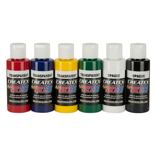 Createx 5801-00 Primary Transparent Airbrush Set 6 x 60 ml