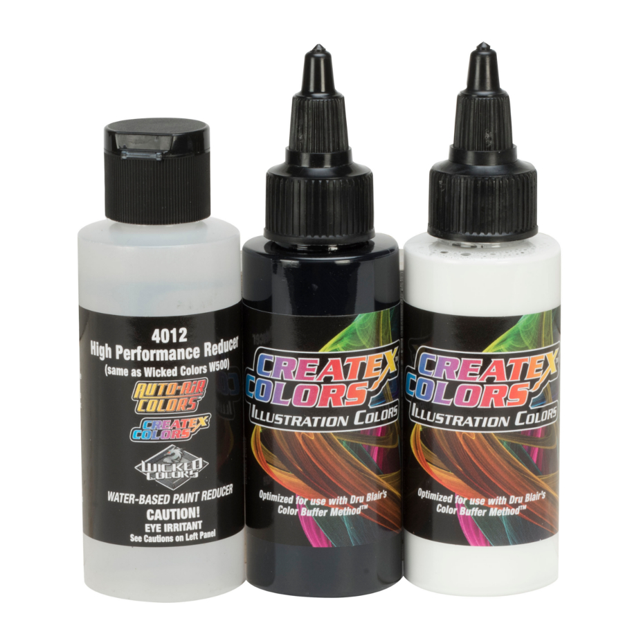 Createx Illustration 5086-02 White / Black / 4011 Set 3 x 60 ml