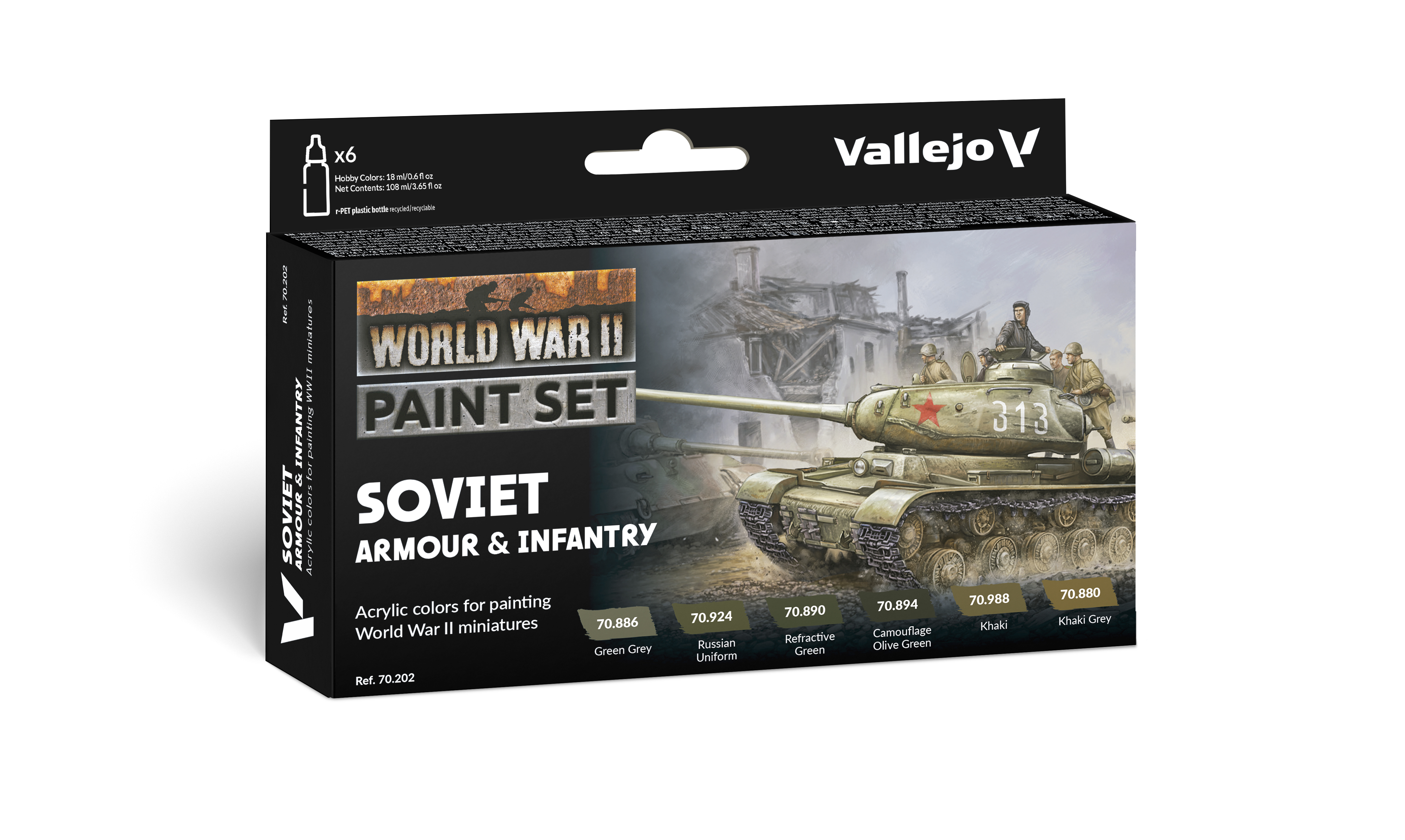WWII Paint Set Soviet Armour & Infantry 6 x 17 ml