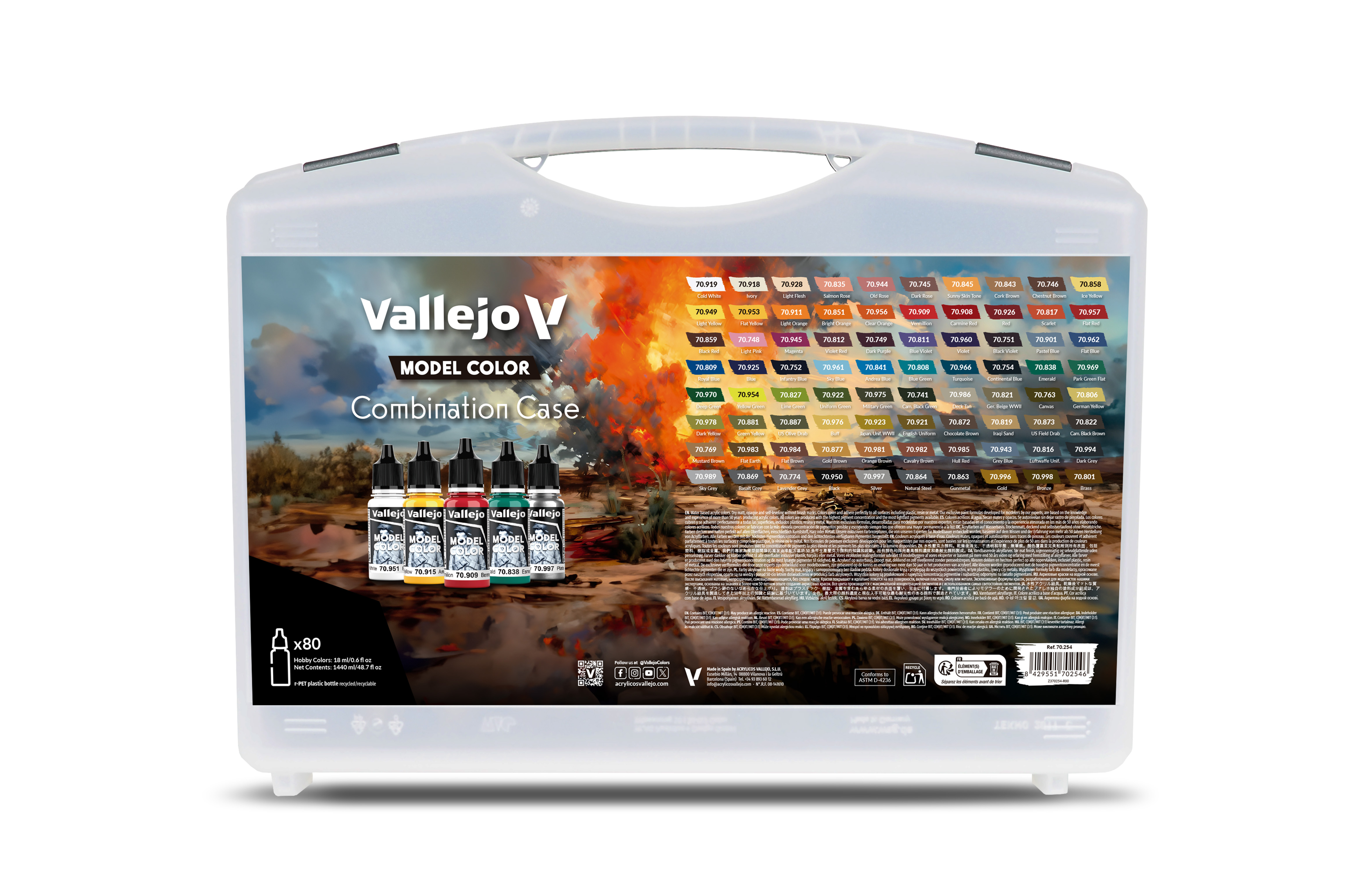 Model Color Case 80x 18 ml colors selected for BSL combinations (base, shadow & light tones)