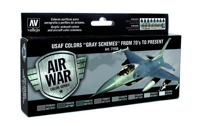 71156 Air War USAF Colors Gray Schemes from 70's to present 8 x 17 ml