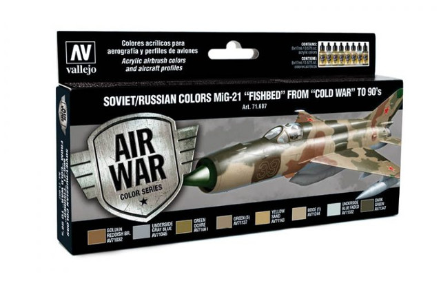 71607 Air War Soviet/Russian Colors MiG-21 Fishbed from 50's to 90's 8 x 17 ml