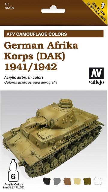 78409 AFV Camouflage Colors German Africa Korps DAK 1941/42 6 x 8 ml