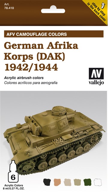 78410 AFV Camouflage Colors German Africa Korps DAK 1942/44 6 x 8 ml